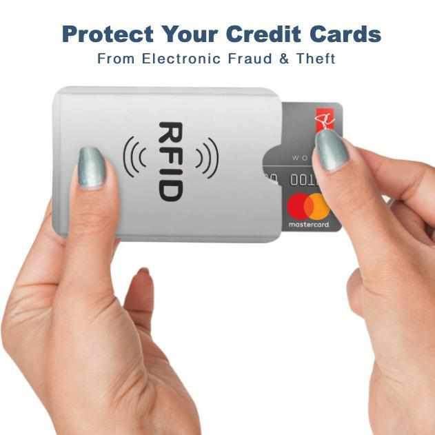 10x RFID Secure manica carta di credito fermacasse blocca Protector ANTI THEFT UK 